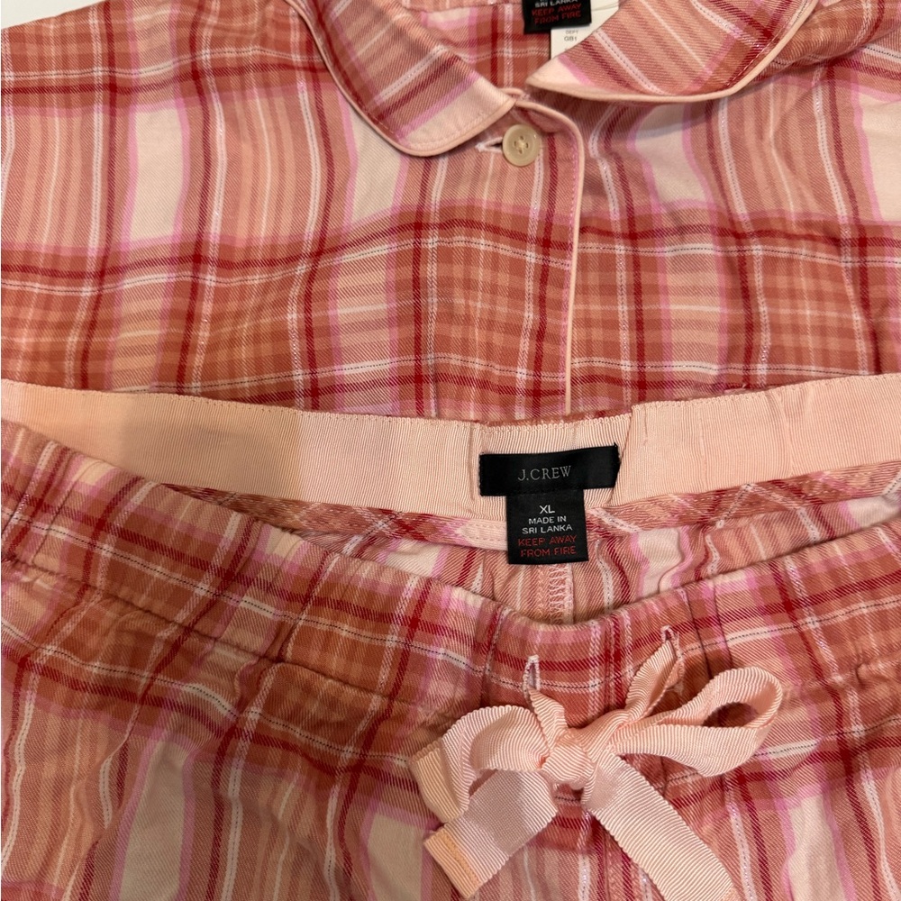 J. Crew Pink and Cream PJS